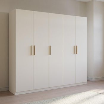 Skandi Alpine White 226cm 5 Door Wardrobe