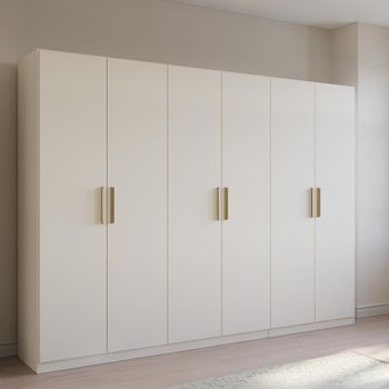 Skandi Alpine White 271cm 6 Door Wardrobe