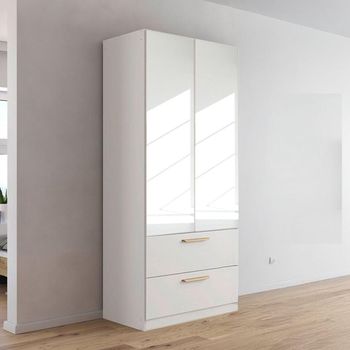Skandi Alpine White Mirrored 91cm 2 Door Wardrobe