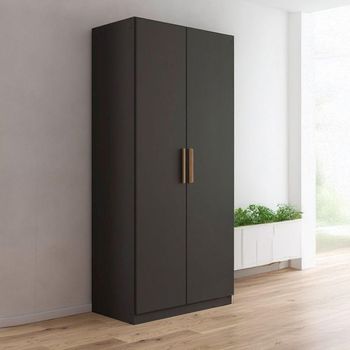 Skandi Metallic Dark Grey 91cm 2 Door Wardrobe