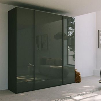Skat Meridian Graphite and Basalt Glass 201cm 4 Door Wardrobe
