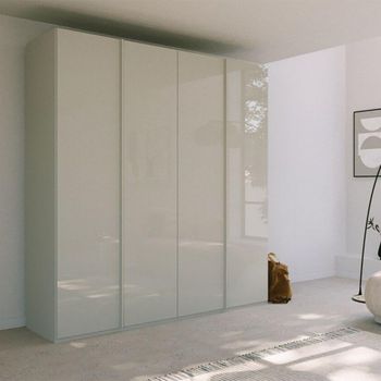 Skat Meridian Silk Grey and Silk Grey Glass 201cm 4 Door Wardrobe