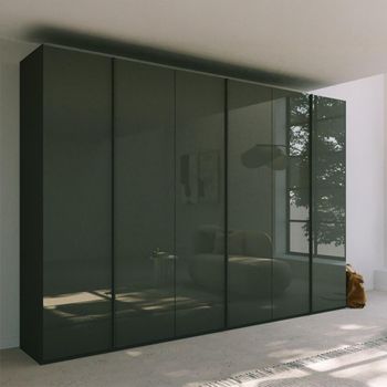 Skat Meridian Graphite and Basalt Glass 301cm 6 Door Wardrobe