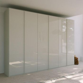 Skat Meridian Silk Grey and Silk Grey Glass 301cm 6 Door Wardrobe