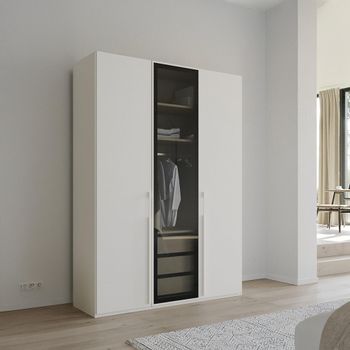 Skat Shine Alpine White 151cm 3 Door Wardrobe