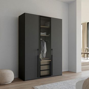 Skat Shine Graphite 151cm 3 Door Wardrobe