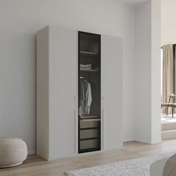 Skat Shine Silk Grey 151cm 3 Door Wardrobe
