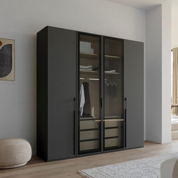 Skat Shine Graphite 201cm 4 Door Wardrobe
