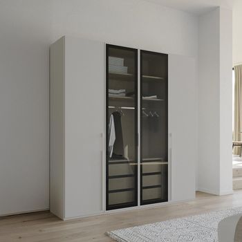 Skat Shine Silk Grey 201cm 4 Door Wardrobe