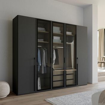 Skat Shine Graphite 251cm 5 Door Wardrobe