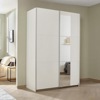 Slide Alpine White 131cm 2 Door Mirror Sliding Wardrobe