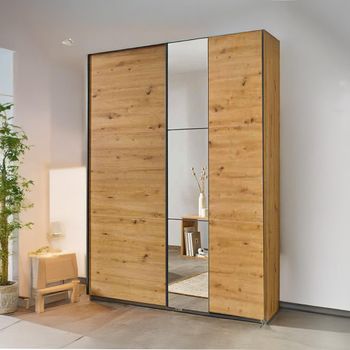 Slide Artisan Oak 131cm 2 Door Mirror Sliding Wardrobe