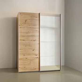 Subito Artisan Oak 136cm 2 Door Mirror Sliding Wardrobe