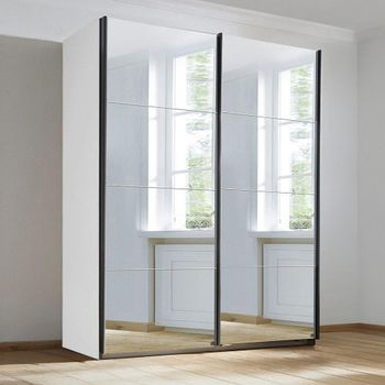 Subito Mirrored Alpine White 181cm 2 Door Sliding Wardrobe