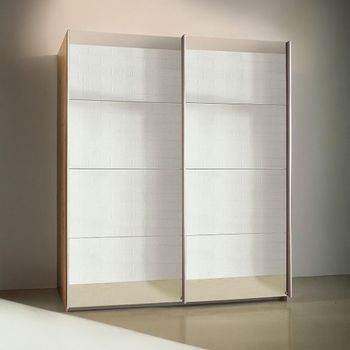 Subito Mirrored Artisan Oak 181cm 2 Door Sliding Wardrobe