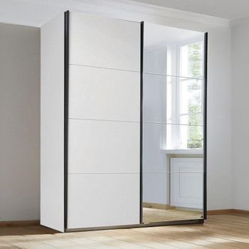 Subito Alpine White 181cm 2 Door Mirror Sliding Wardrobe