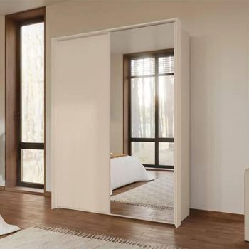 Taro Champagne 162cm 2 Door Mirror Sliding Wardrobe