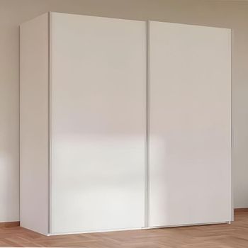Taro Alpine White 201cm 2 Door Sliding Wardrobe