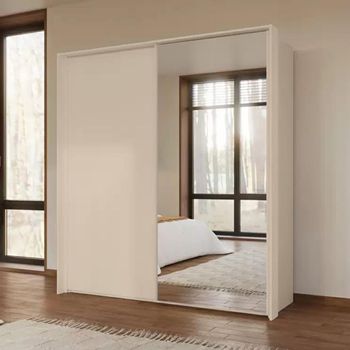 Taro Champagne 201cm 2 Door Mirror Sliding Wardrobe