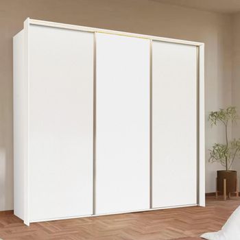 Taro Alpine White 242cm 3 Door Sliding Wardrobe
