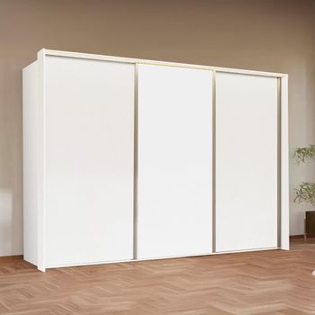 Taro Alpine White 301cm 3 Door Sliding Wardrobe