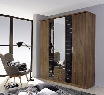 Terano Oak and Basalt 181cm 3 Door Combi Wardrobe