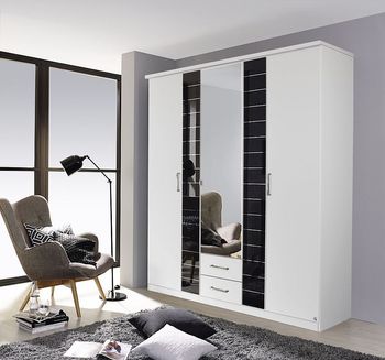 Terano White and Basalt 181cm 3 Door Combi Wardrobe