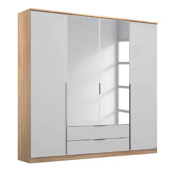 Texas Sonoma Oak and Alpine White 181cm 4 Door Combi Wardrobe