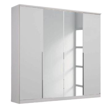 Texas Alpine White 181cm 4 Door Mirror Wardrobe