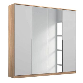 Texas Sonoma Oak and Alpine White 181cm 4 Door Mirror Wardrobe