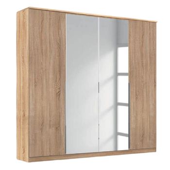 Texas Sonoma Oak 181cm 4 Door Mirror Wardrobe
