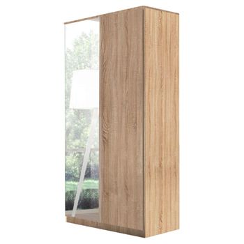 Texas Sonoma Oak 91cm 2 Door Mirror Wardrobe