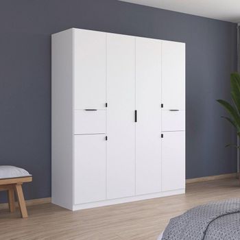 Ticao Alpine White 181cm 6 Door Wardrobe