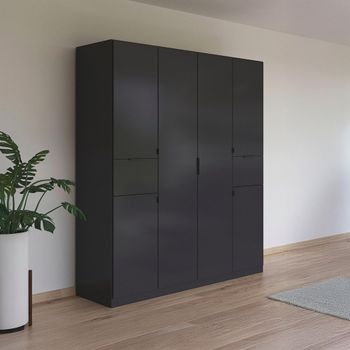 Ticao Metallic Dark Grey 181cm 6 Door Wardrobe