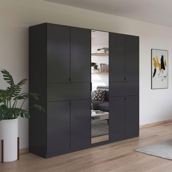 Ticao Metallic Dark Grey 226cm 9 Door Combi Wardrobe