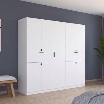 Ticao Alpine White 226cm 9 Door Wardrobe