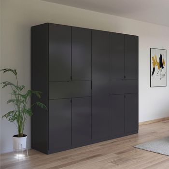 Ticao Metallic Dark Grey 226cm 9 Door Wardrobe