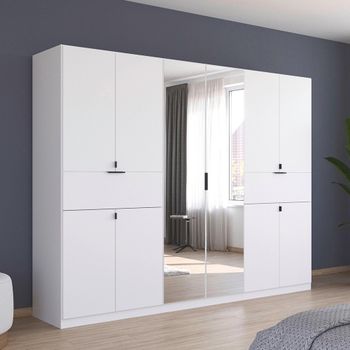 Ticao Alpine White 271cm 10 Door Combi Wardrobe