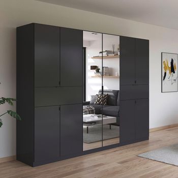Ticao Metallic Dark Grey 271cm 10 Door Combi Wardrobe