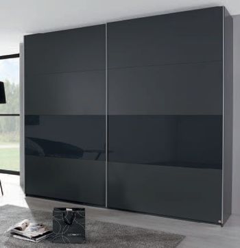 Xtend Graphite and Basalt Glass 226cm 2 Door Sliding Wardrobe