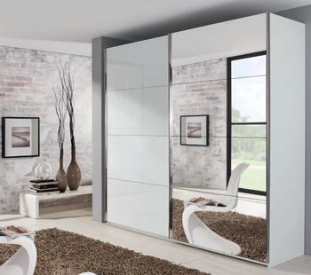 Xtend White 226cm 2 Door Mirror Sliding Wardrobe