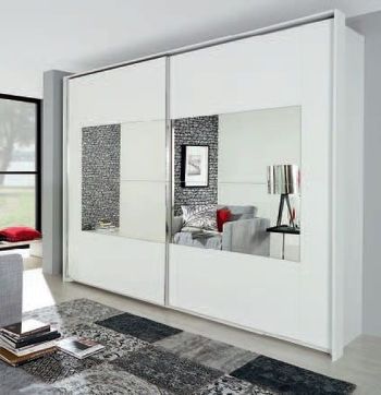Xtend White 271cm 2 Door Mirror Sliding Wardrobe