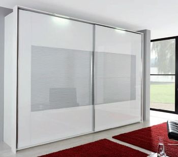 Xtend Sliding Wardrobe with Frame 2 Wave Glass - Sizes Available