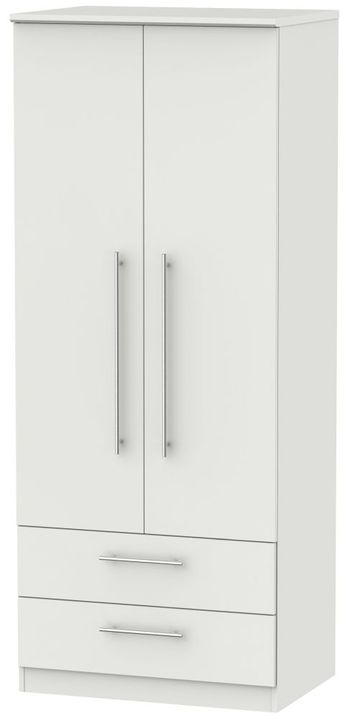 Sherwood Double Grey 2 Door 2 Drawer Wardrobe
