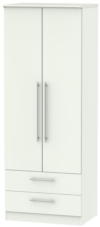 Sherwood Porcelain 2 Door 2 Drawer Tall Wardrobe