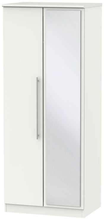 Sherwood Porcelain 2 Door 1 Mirror Wardrobe