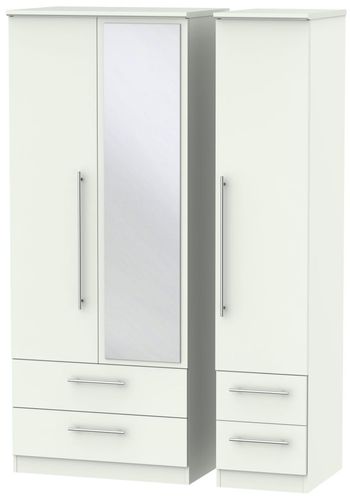 Sherwood Porcelain 3 Door 1 Mirror Combi Wardrobe