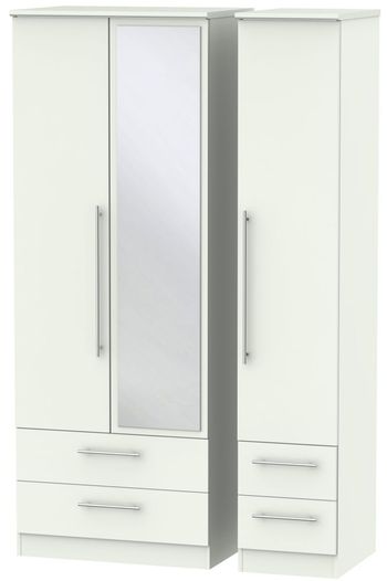 Sherwood Porcelain 3 Door 1 Mirror Combi Tall Wardrobe