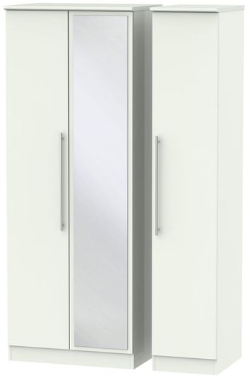 Sherwood Porcelain 3 Door 1 Mirror Tall Triple Wardrobe