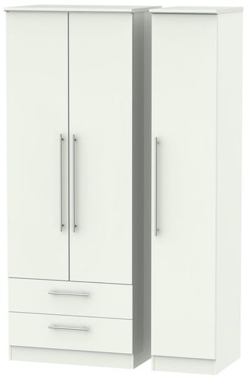 Sherwood Porcelain 3 Door LHF 2 Drawer Tall Triple Wardrobe